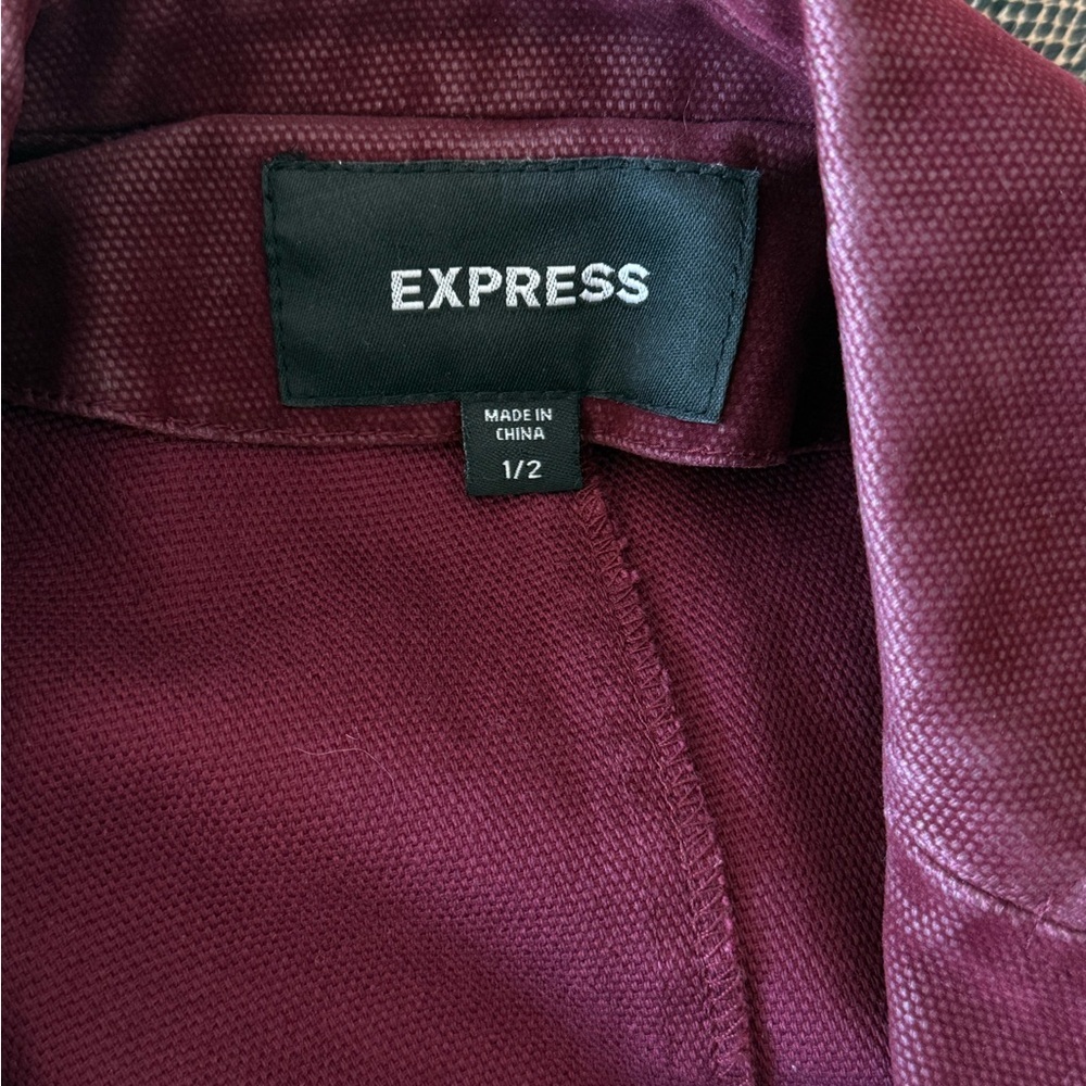 Express | 90s-Y2k Burgundy Trench Coat - image 4